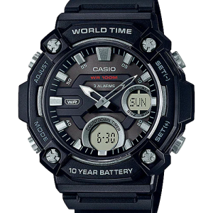 reloj casual correa de resina casio aeq 120w 1av original
