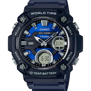 reloj casual correa de resina casio aeq 120w 2av original